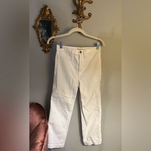 Alice + Olivia high waist white cropped jeans size 26